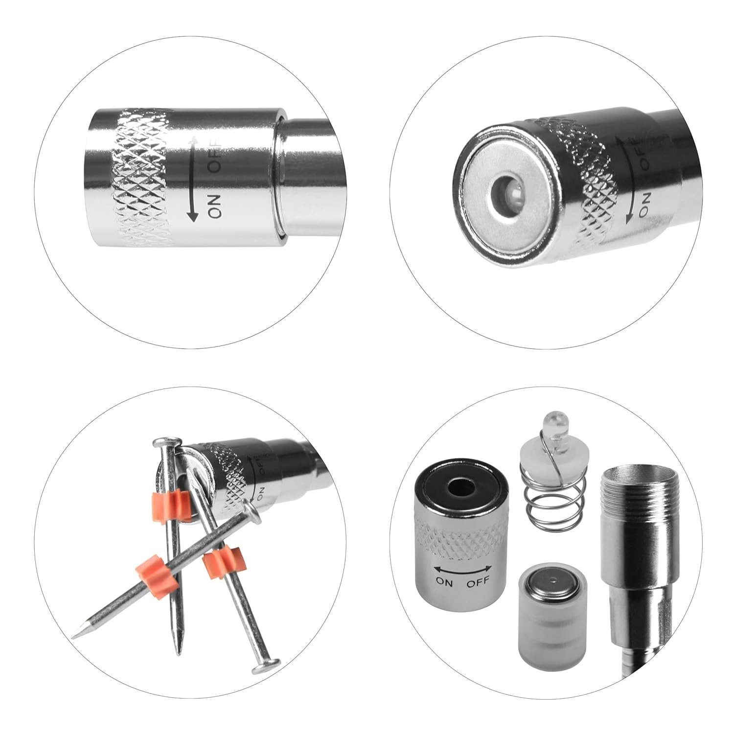 24in Flexible Magnet, Magnetic Pickup Tool with LED Light Magnetic Tool Rod Wand