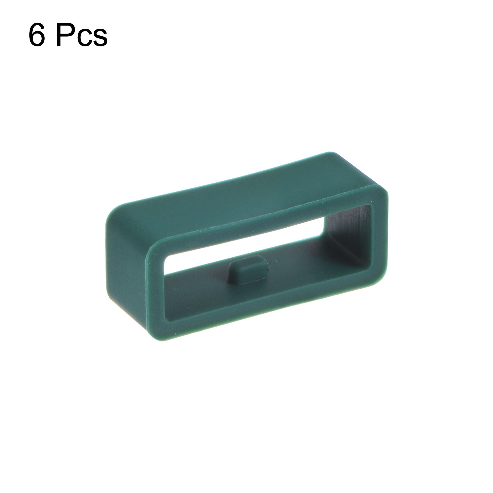 6pcs Watch Strap Loop Fastener Rings 16mm Rubber Watch Holder Keeper Dark Green