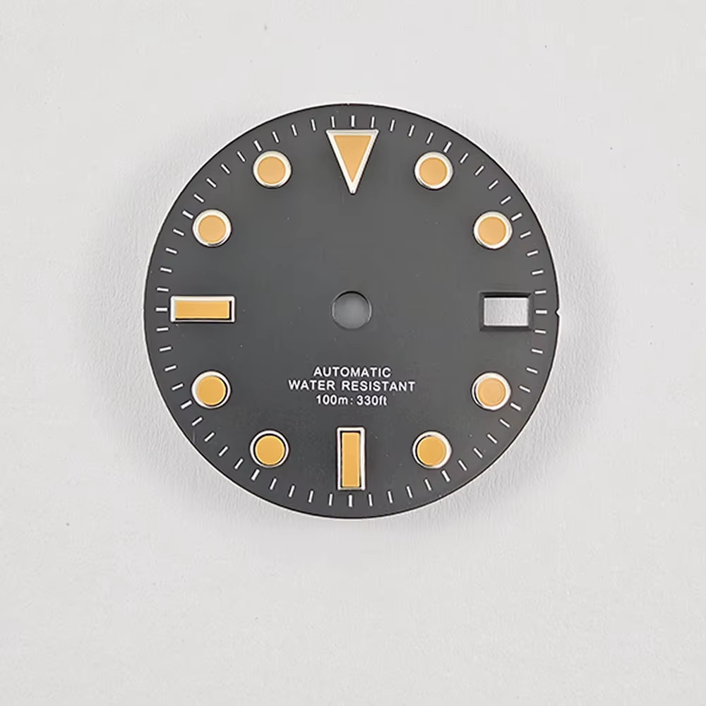 NH35 28.5Mm No Logo Sterile Sanding Watch Dial No Luminous White Black Blue