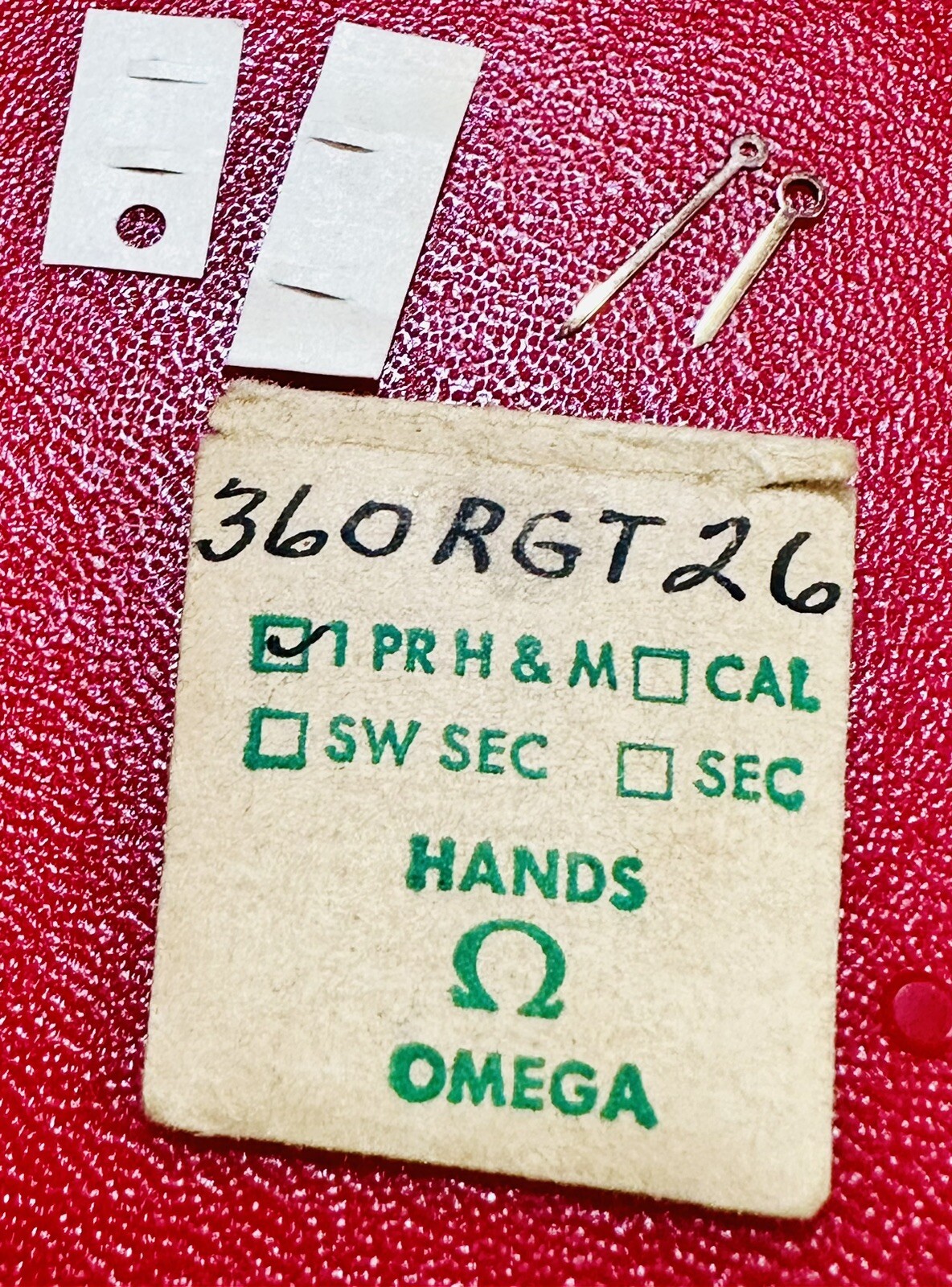 NOS Genuine Omega gold watch hands 360, 370, 410, 470, 490, 500, 590 caliber