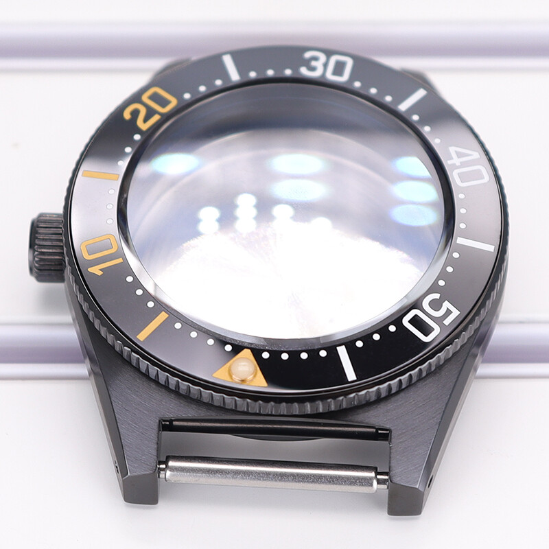 40.5mm Stainless Steel PVD Watch Case Ceramic Bezel For Seiko Nh35 Nh36Movement