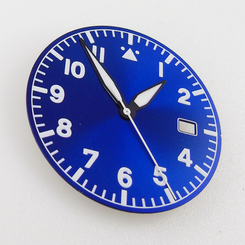 20ATM 39mm Brushed Watch Black Blue Case Dial Hands fit for NH35A Sapphire Glass
