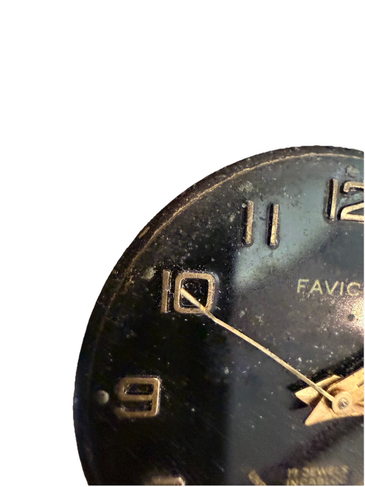 Vintage Favico 17 Jewels Incabloc ST1686 Watch Dial Movement Parts Not Running