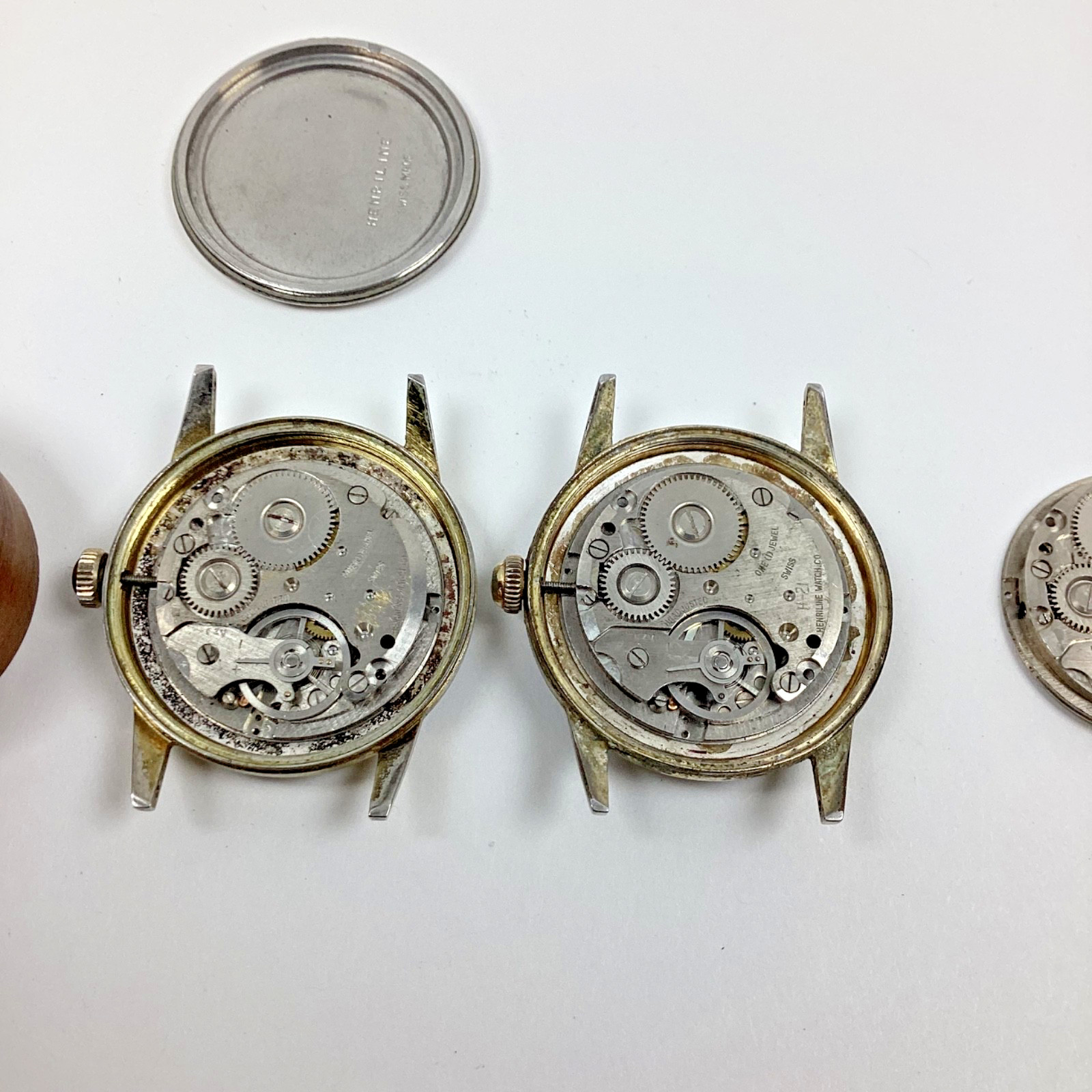 Lot Carlisle Henriline Watch Co Ebosa 65 Swiss 1 Runs Spare Parts Repair READ