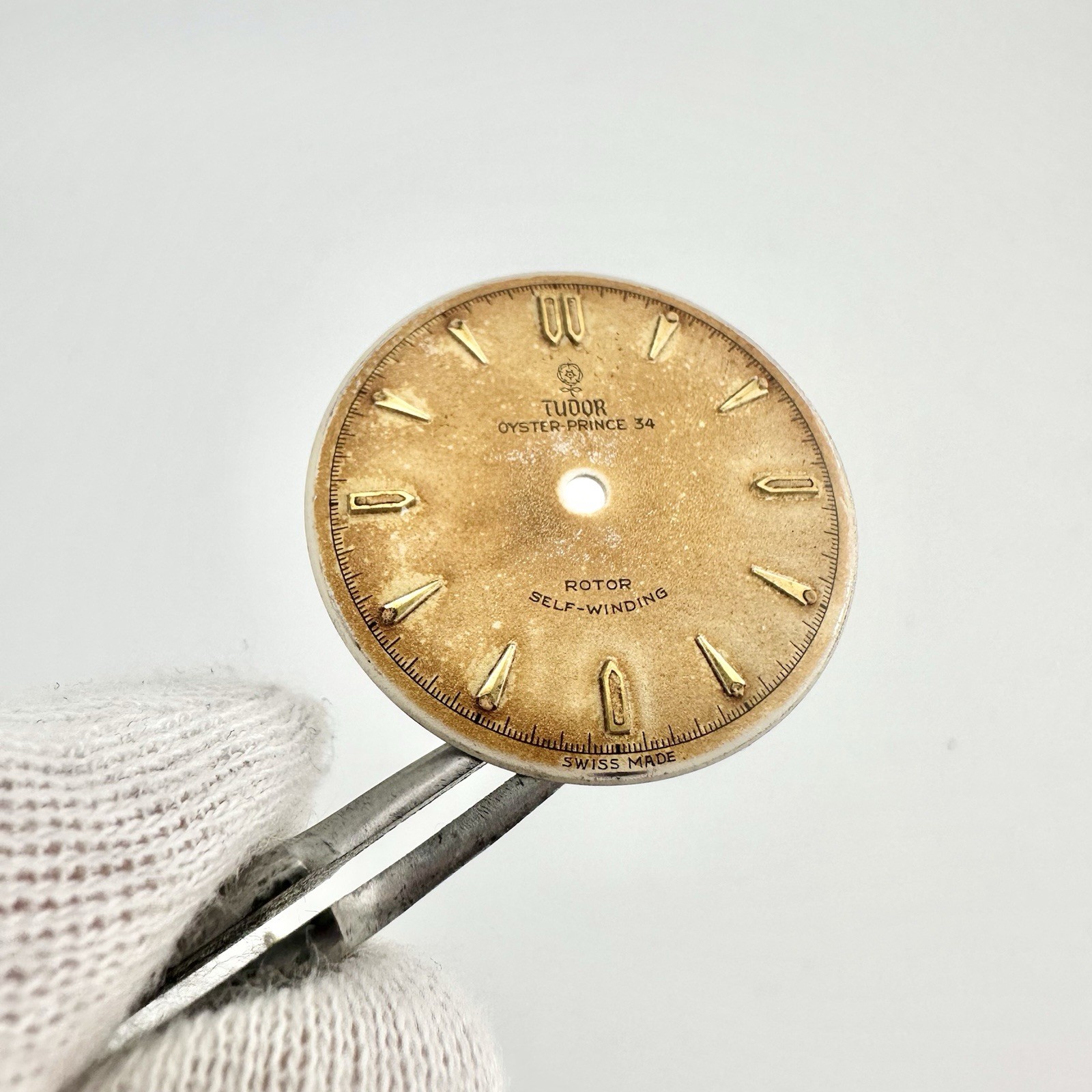 RARE 1950s Tudor Rose Tritium Patina Dial Ref. 7909 caliber 390 Oyster Prince
