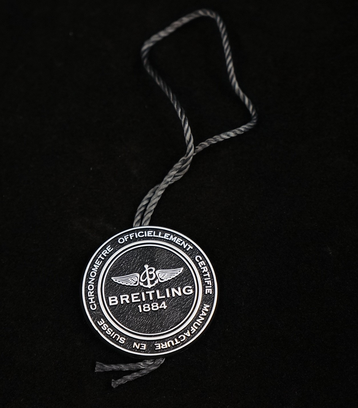 Genuine Breitling Certified Chronometer Watch Chronograph Black Hang Tag