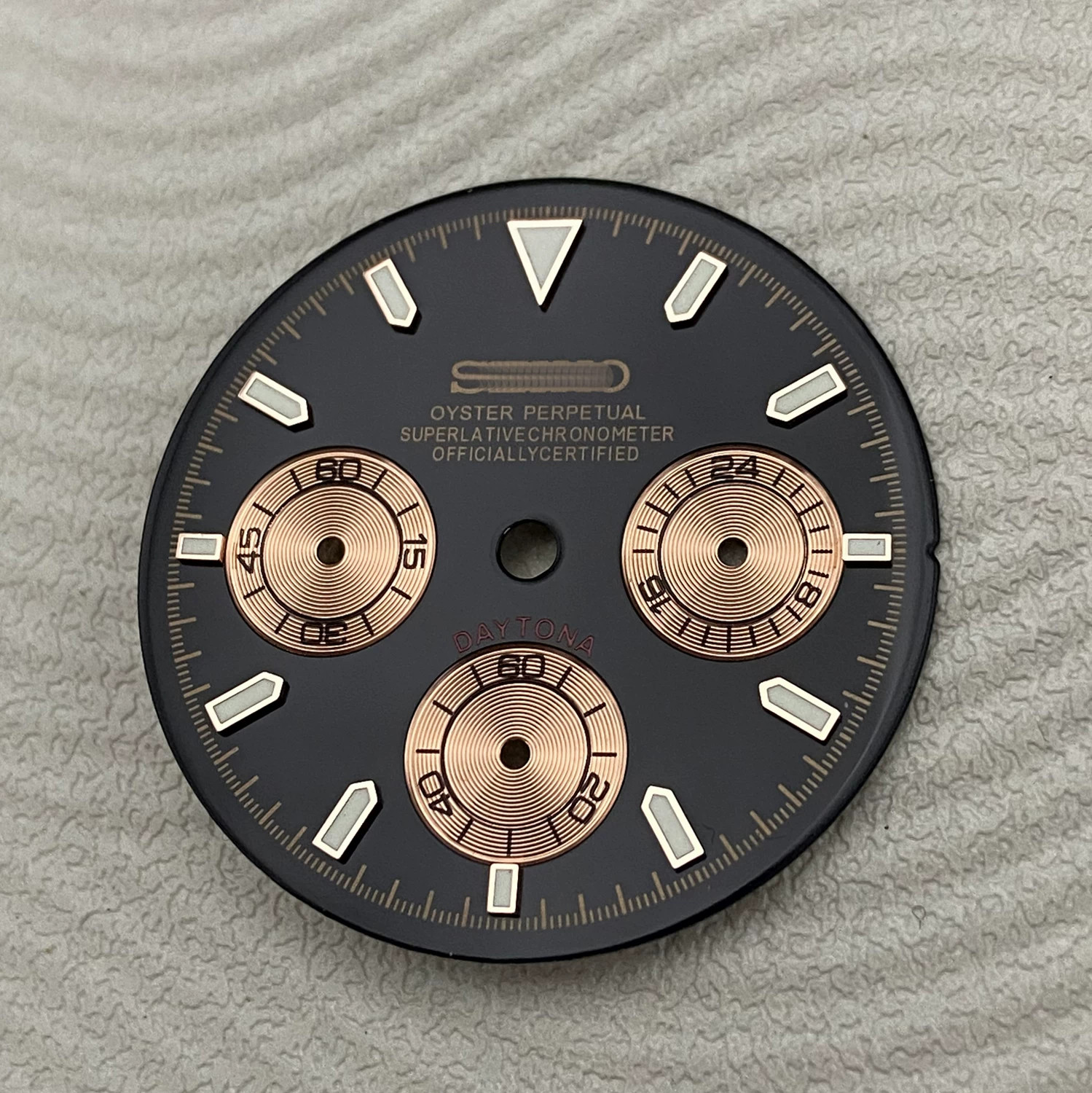 29.5mm Enamel Multi-functional Watch Dial Green Lume for Vk63 Movement Parts