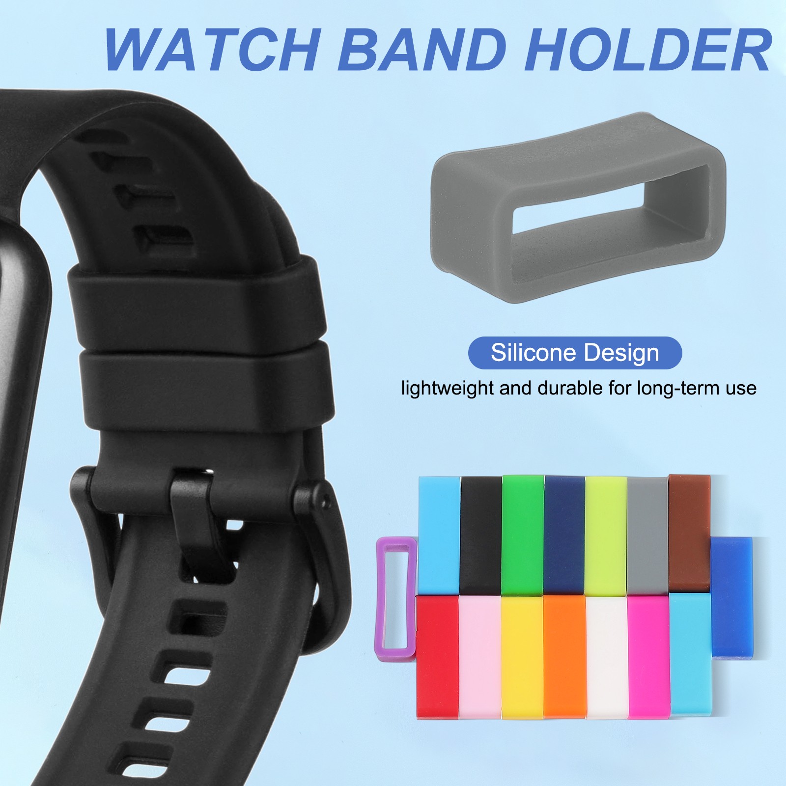 6 Pieces Silicone Watch Band 16mm Grey for [Brand]