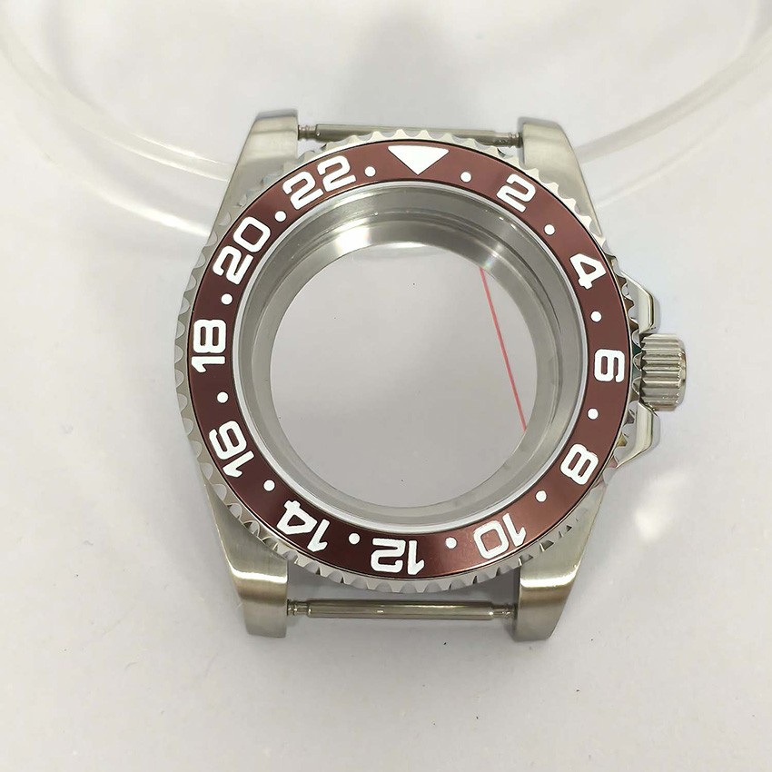 Flat Sapphire Glass Steel Case 40mm Display/Solid Base for NH35/NH36/7S Movement