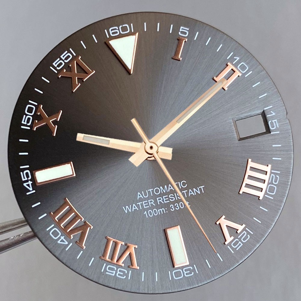 29mm Retro Watch Dial Date Roman Marks Fit NH35 Miyota8215 DG2813 ETA2824 PT5000