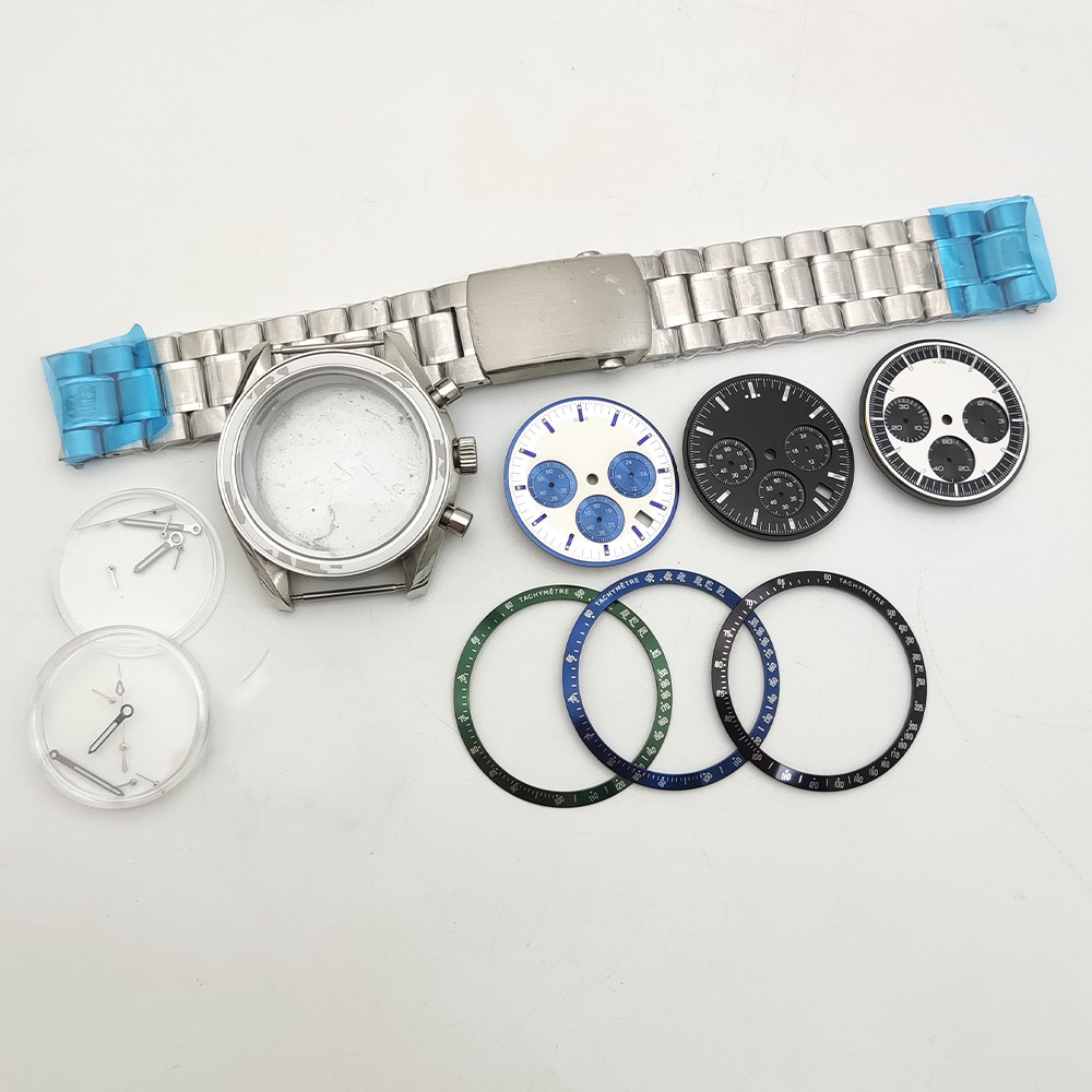 40mm Stainless Matte Watch Case+Strap Minerals for VK63 Movement 32.5mm Dial