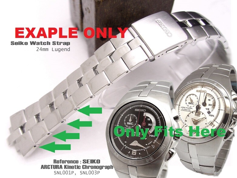 8X Seiko Arctura Watch Top 1/4 Band Thick Pin Replacement