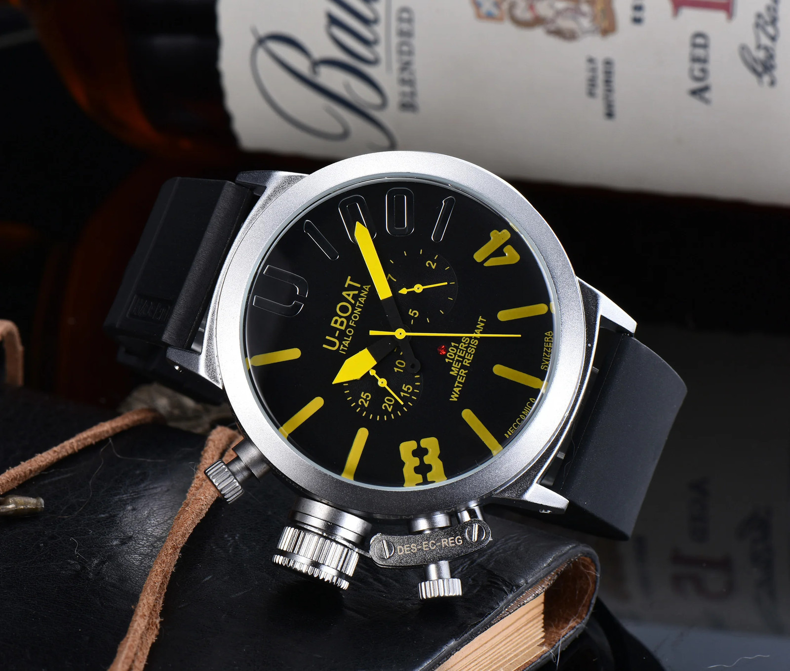 U-Boat Classico 1001 Style Men’s Watch Big Dial Stainless Steel Case Rubber Band