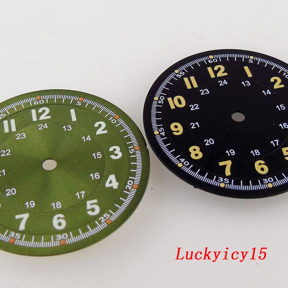 MOD New 29mm Sunburst Red Arabic Numerals Watch Dial For NH35 NH36 NH38 Movement