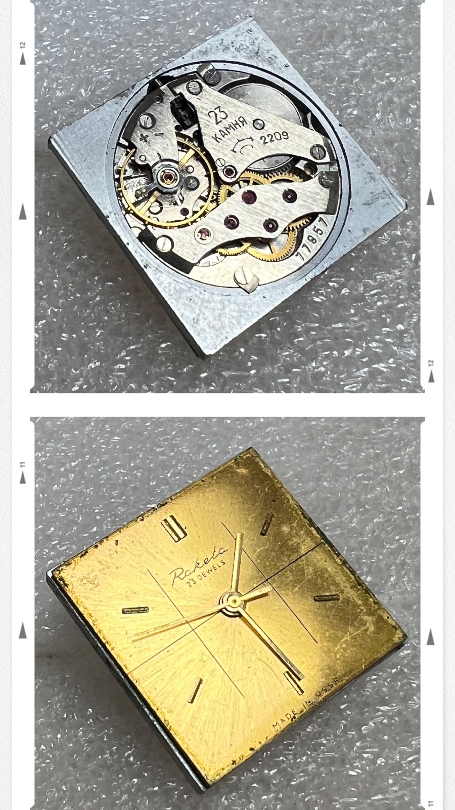 Watch movement USSR Raketa Cal.2209 plus Dial. For parts .