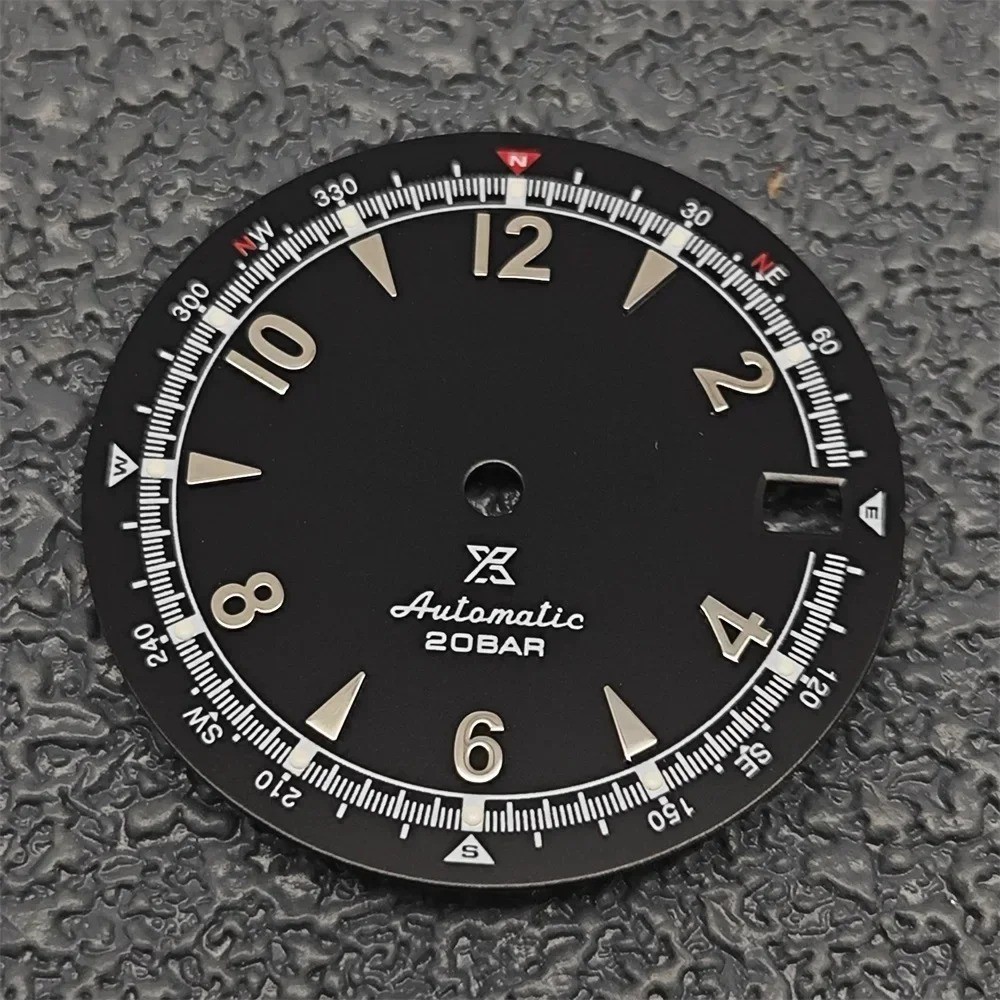 28.5mm Olive Green Watch Dial Green Luminous Face for NH35 4R35 Movement