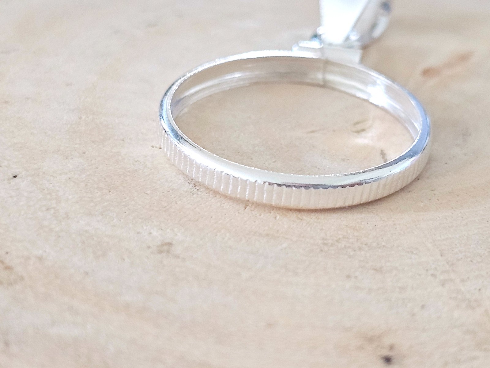 925 Sterling Silver Screw Top Simple Bezel for 19mm Penny 1 Cent Coins