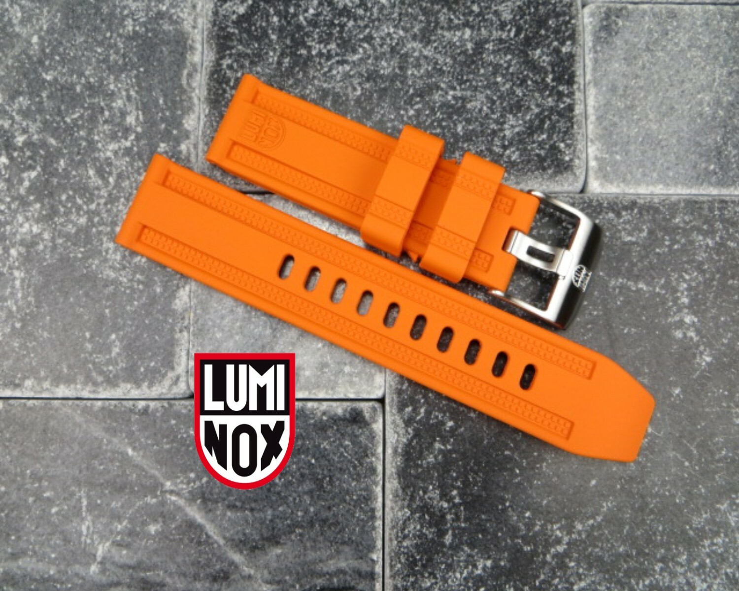 23mm LUMINOX Rubber Strap EVO Diver Watch Band XV 3050 3950 Navy Seal Orange x1