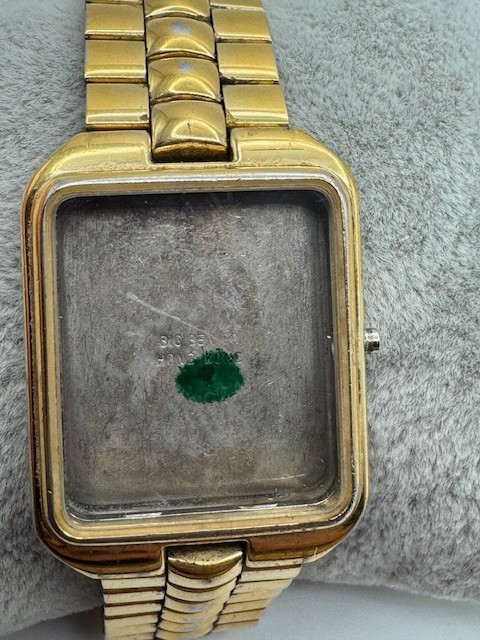 Vintage Mathey Tissot Gold Tone Watch Case and Band ONLY NO Movement