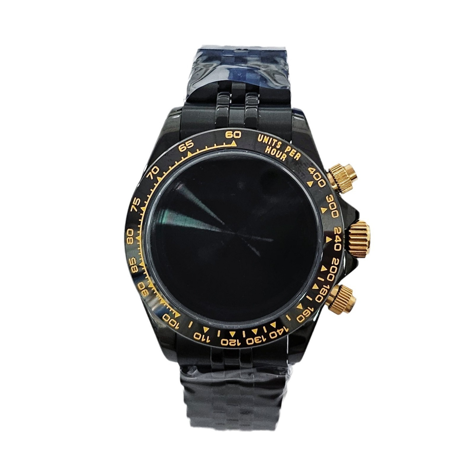 39mm VK63 Case + Steel Bracelet Plated Sapphire Crystal Fit Quartz