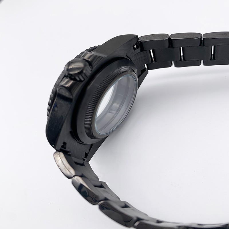 40mm Black Yacht-Master Style Watch Case Set with Strap for Rolex NH35