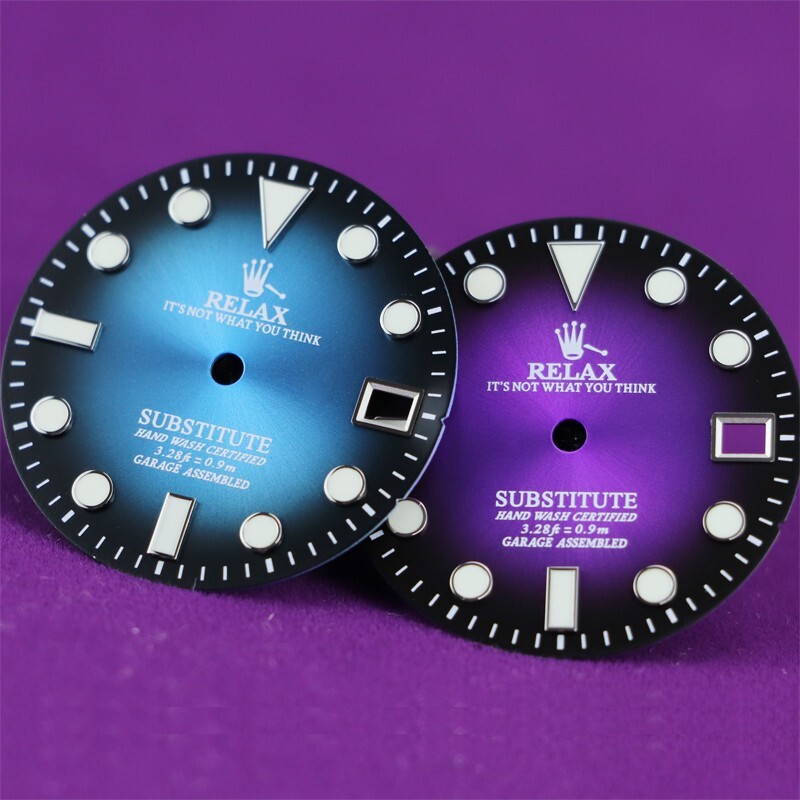 Relax Dial , Gradient blue for NH35 movement bgw9 c3 lume