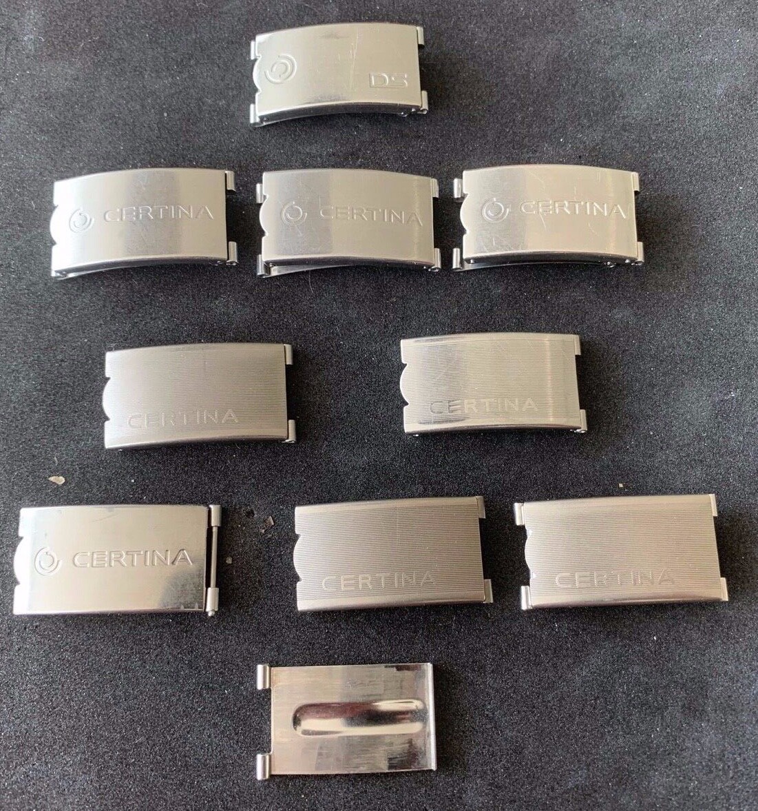 Various Vintage 18mm Certina NSA Bracelet Clasp Buckle Steel Titanium Novavit