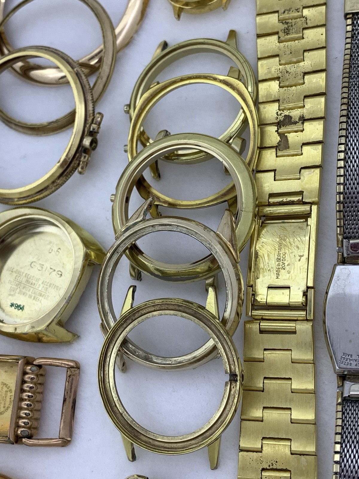 609 GRAMS Gold Filled RGP Plate Pocket Wrist Watch Case Scrap Lot & Other Pieces