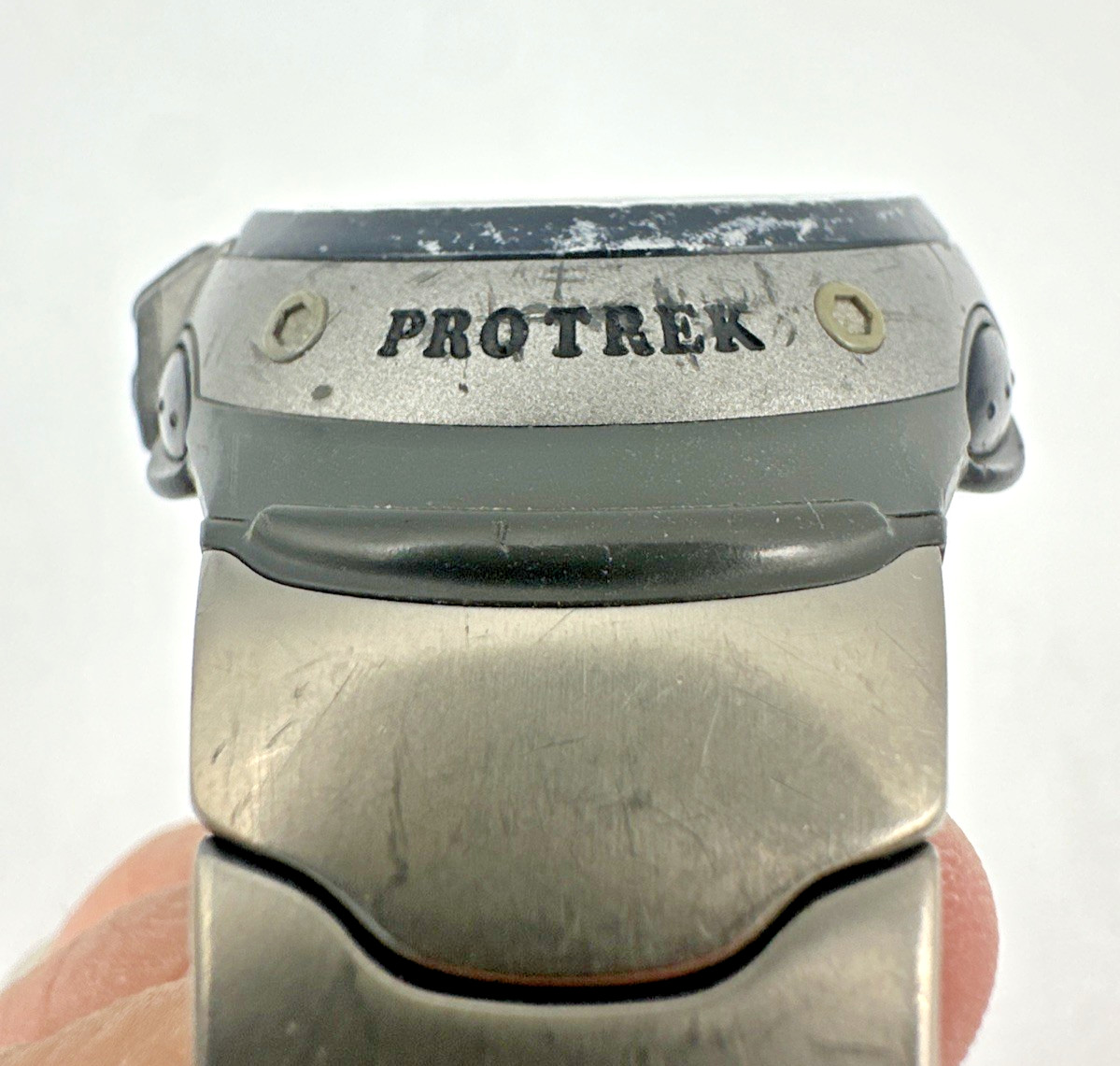 Vintage Casio Pro Trek PRG-100T Tough Solar Twin Sensor Titanium Bracelet Works