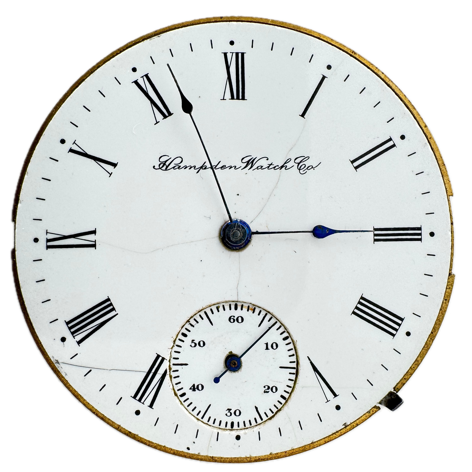 Antique 16s Hampden Roman Dial Hunter Pocket Watch Movement Champion H in flag