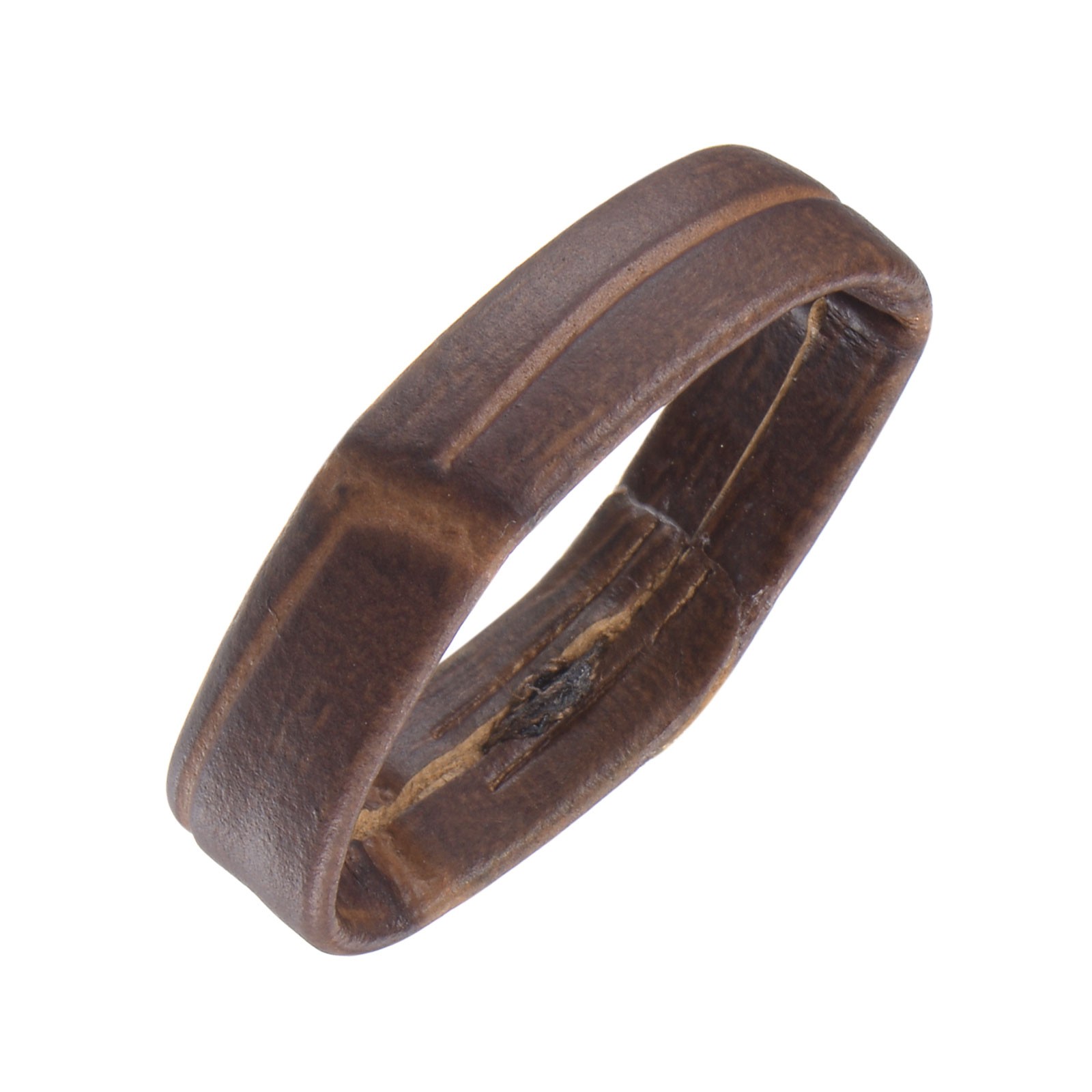 PU Leather Loops Retaining Ring Keeper for 22mm Watch Band Dark Brown 2Pcs