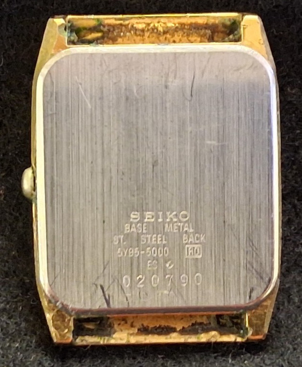SEIKO QUARTZ TANK VINTAGE WATCH MOVEMENT DIAL PIECE BROKEN FOR PARTS OR REPAIR