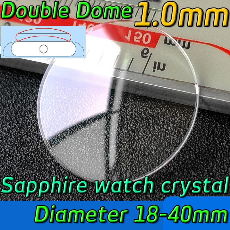 1.0mm Replacement Parts Double Dome Glass Watch 18mm-40mm Crystal