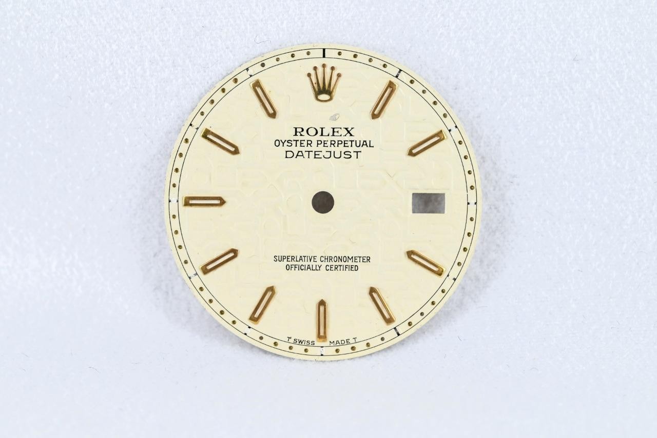 Rolex Cream Jubilee Dial & Hands for 36mm Datejust – Some Paint Loss – Tritium