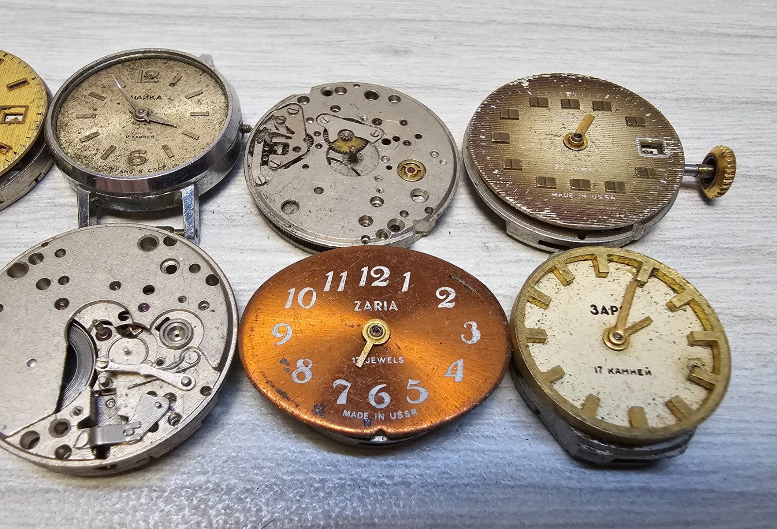 Soviet Vintage Movement Slava Zaria Chaika USSR Mechanisms Watch parts Steampunk