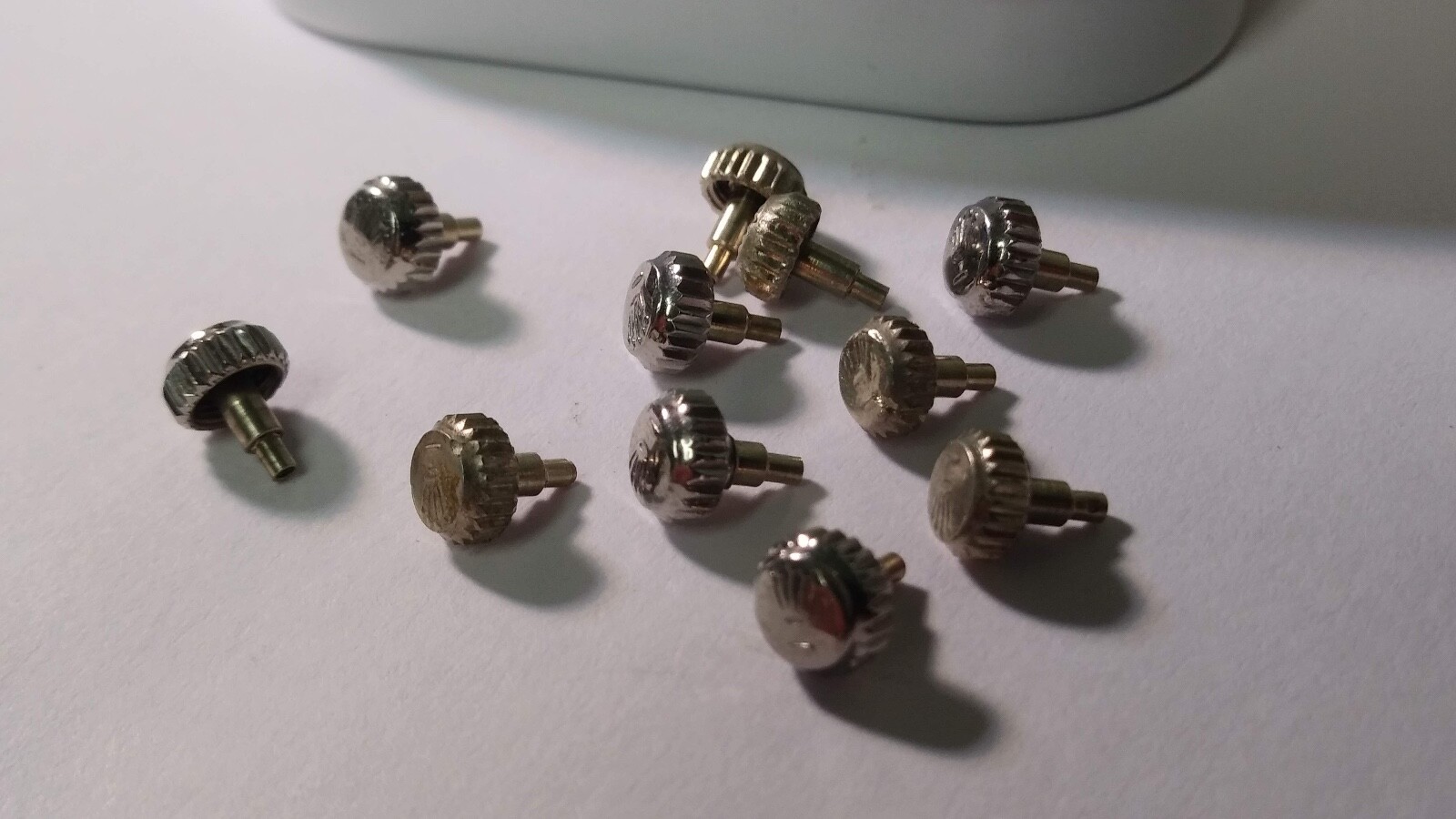 Rolex crown S/S USED/Damaged 4.9mm-5.3mm tested with stem, 1 per order