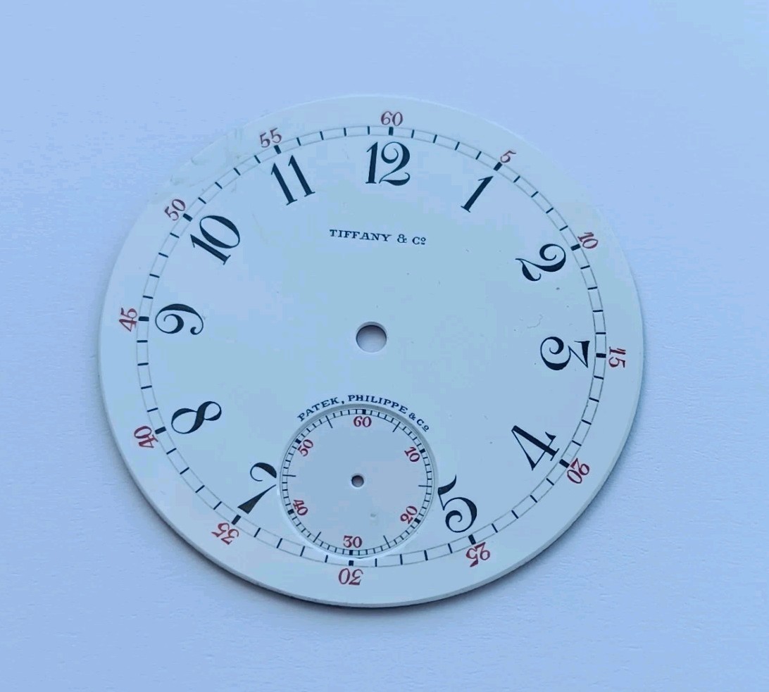 Rare Patek Philippe & Tiffany Co Pocket Watch Enamel DIAL ONLY Double Signed