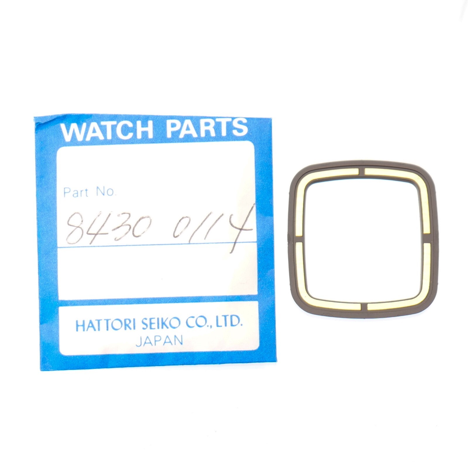 NEW Genuine Seiko Watch Part # 84300114 Panel Cover Bezel Black Gold Plastic