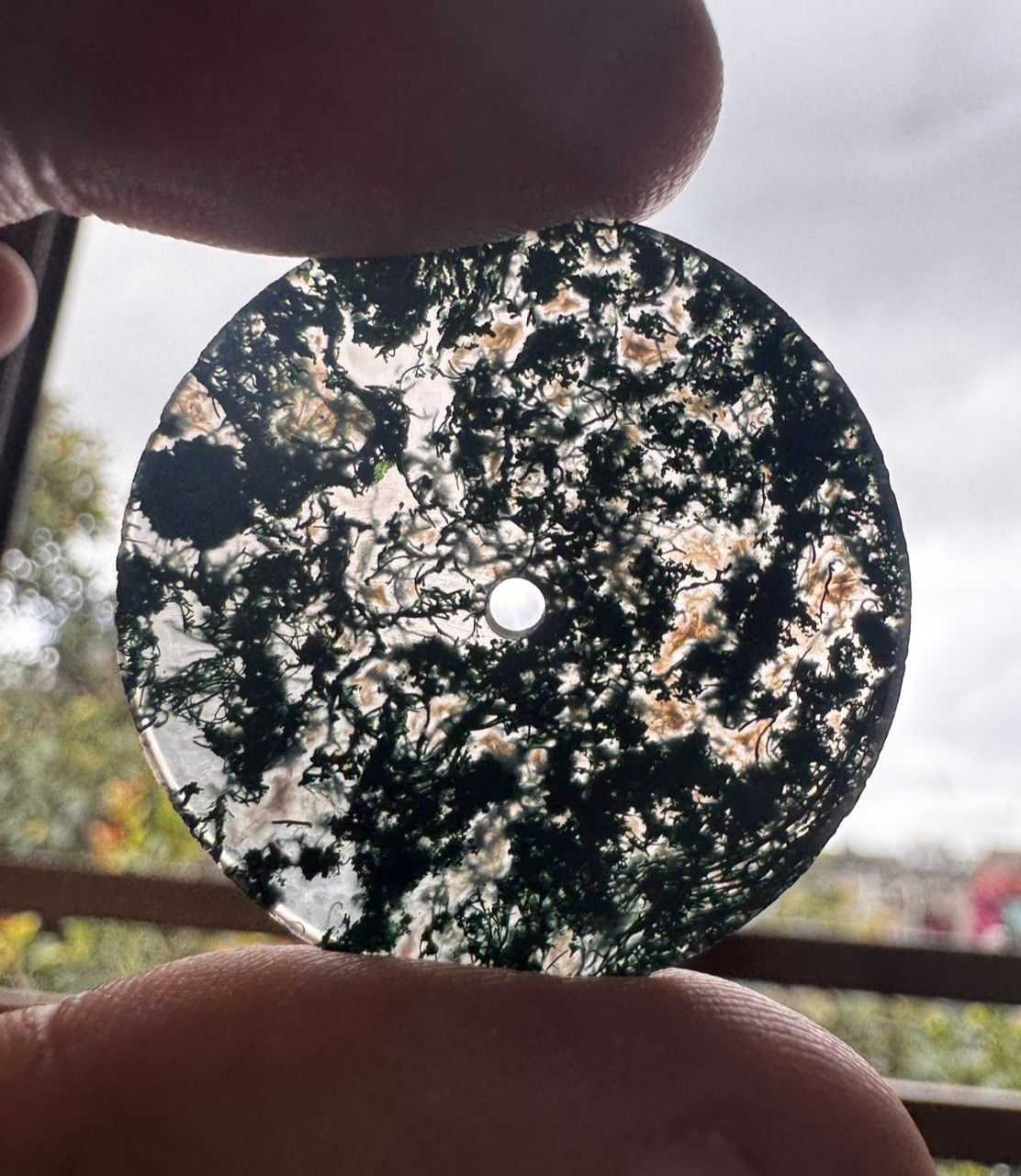 Green Moss Agate Watch Dial – 31 mm Round Gemstone gmc-162