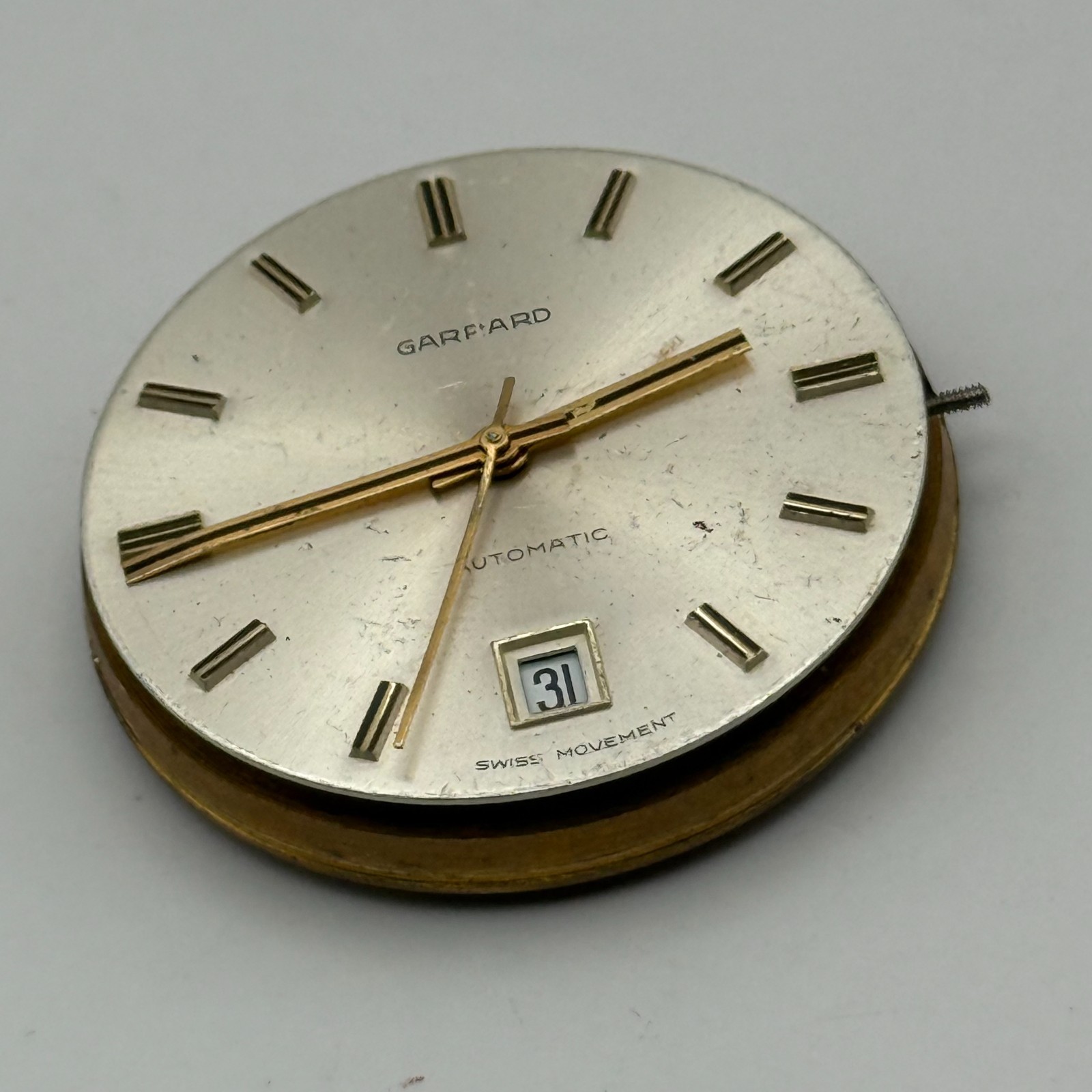 MSR S76/28 Watch Movement Garrard Date 21 Jewels Automatic Vintage Parts 30.4mm