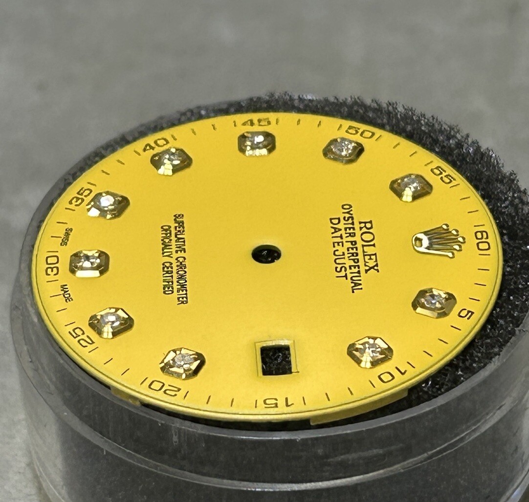 Rolex 41mm Datejust Custom Yellow Diamond Dial For Models 126333 & 126303