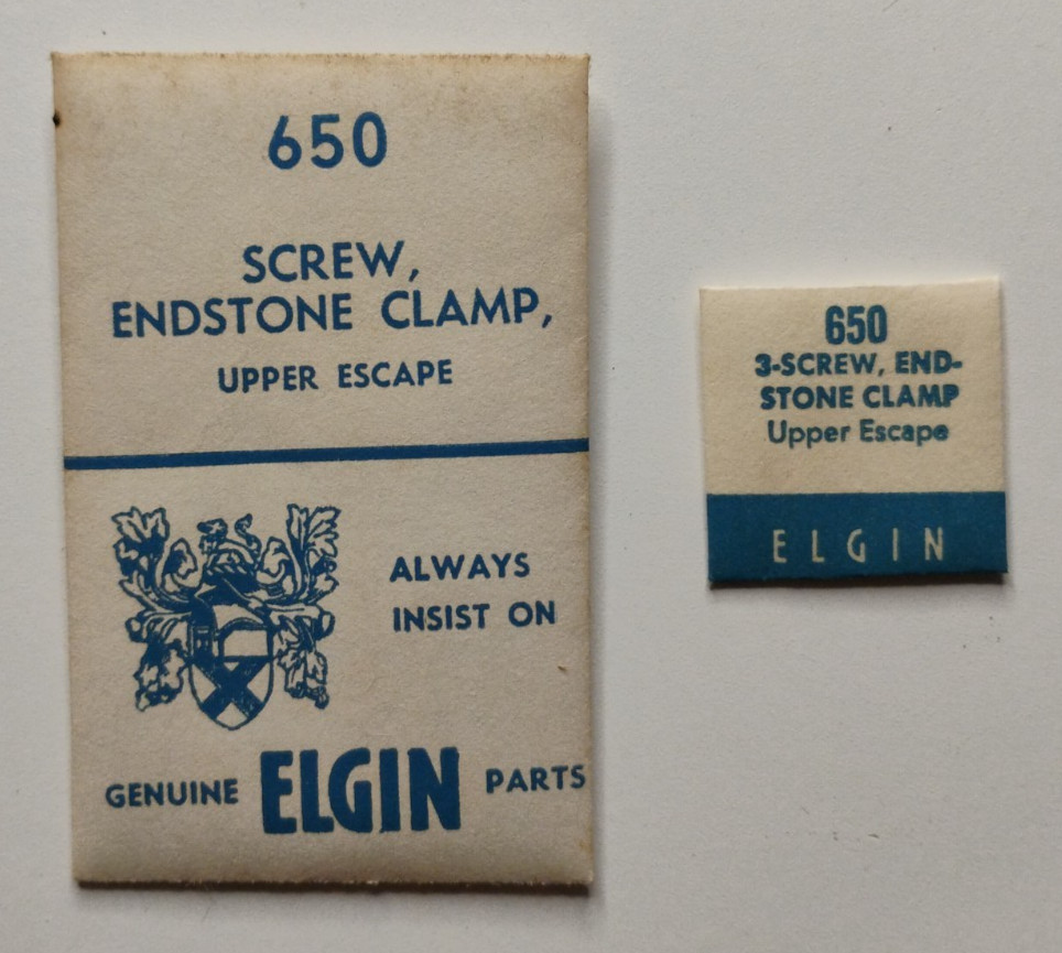 ELGIN 650 3-Screw, Endstone Clamp Upper Escape Genuine OEM Watch Parts