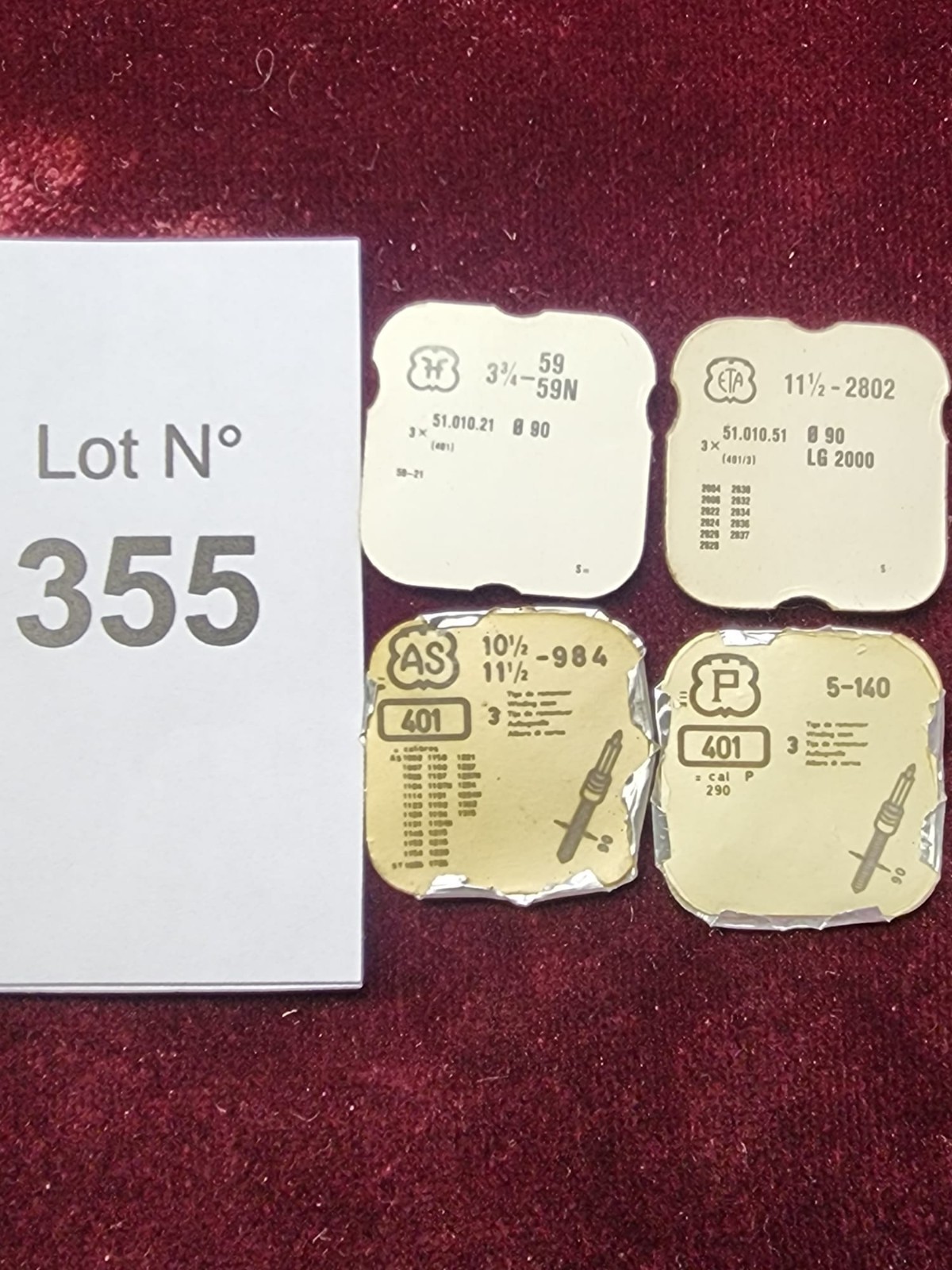 Vintage Swiss Watch Parts Lot – ETA 2802 / AS 984 / H 3¾–59N / P 5–140 – Pre-Own