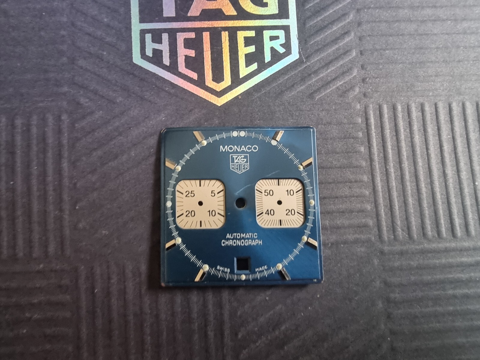 TAG Heuer Monaco blue chronograph dial plastic glass steel surround parts CW2113