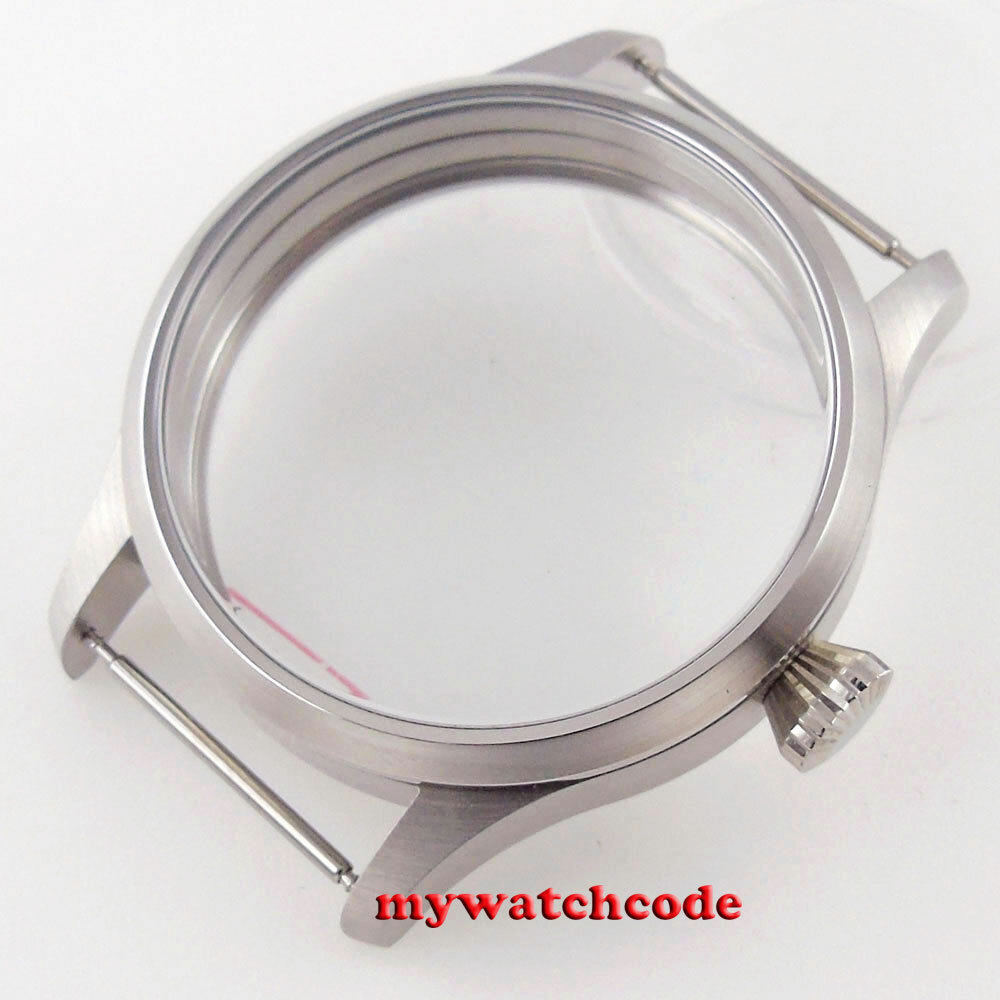 brushed 42mm sapphire glass 316L steel PVD Watch Case fit ETA 6497 6498 ST3600