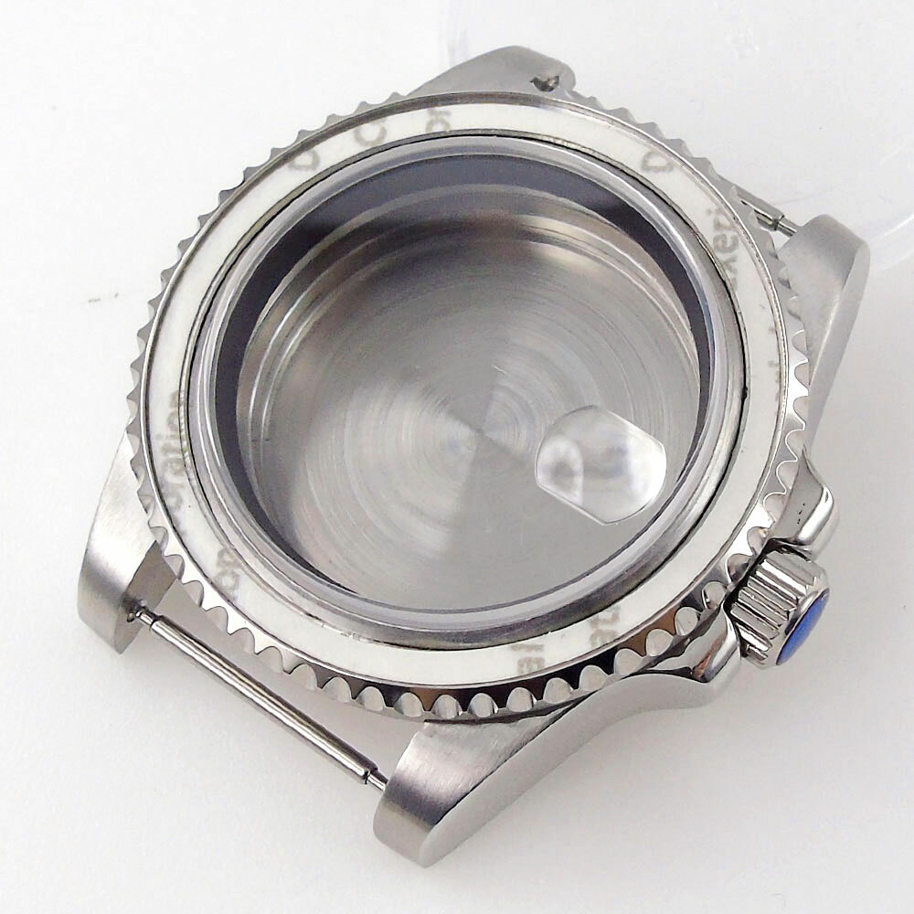 40mm black blue chapter ring Watch Case fit for NH35A NH36A 2824 sapphire glass