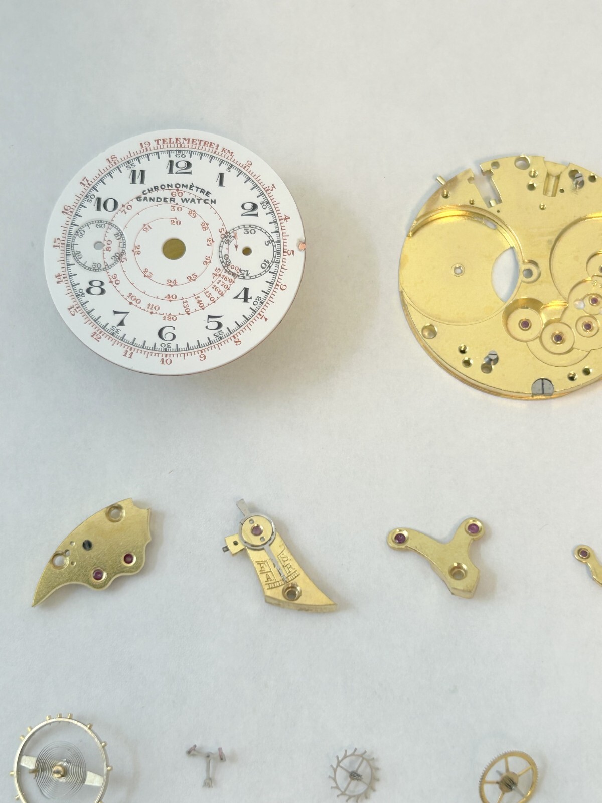 Landeron Monopusher Chronograph Watch Movement Parts Cal 2 3 15 Dial Hands Sub
