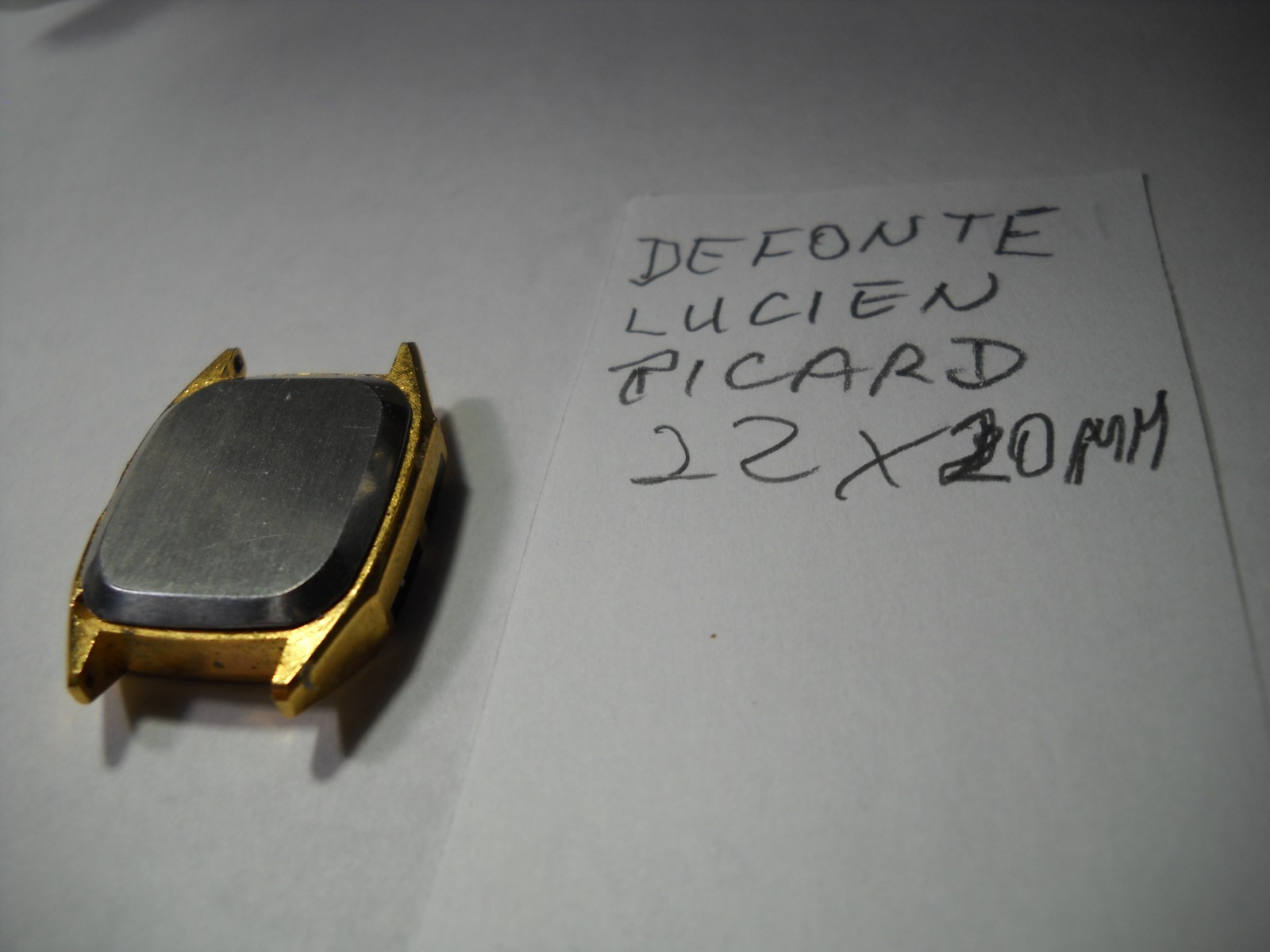 1075L Defonte lucien Picard watch case complete 22 x 20 mm 4 side insert stone