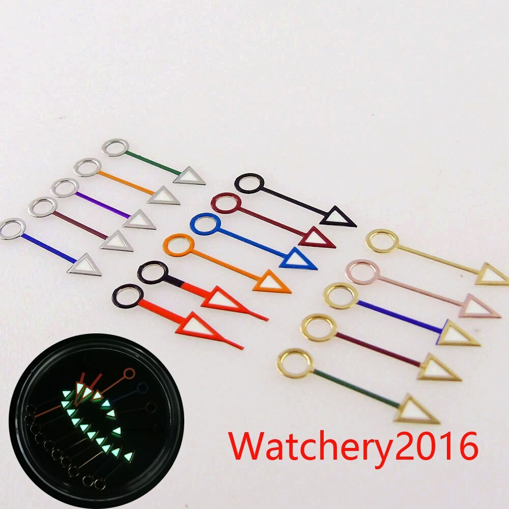 Bliger NEW Watch Hands Blue Red Rose Gold 2.2mm Hole GMT hand Fit NH34 Automatic