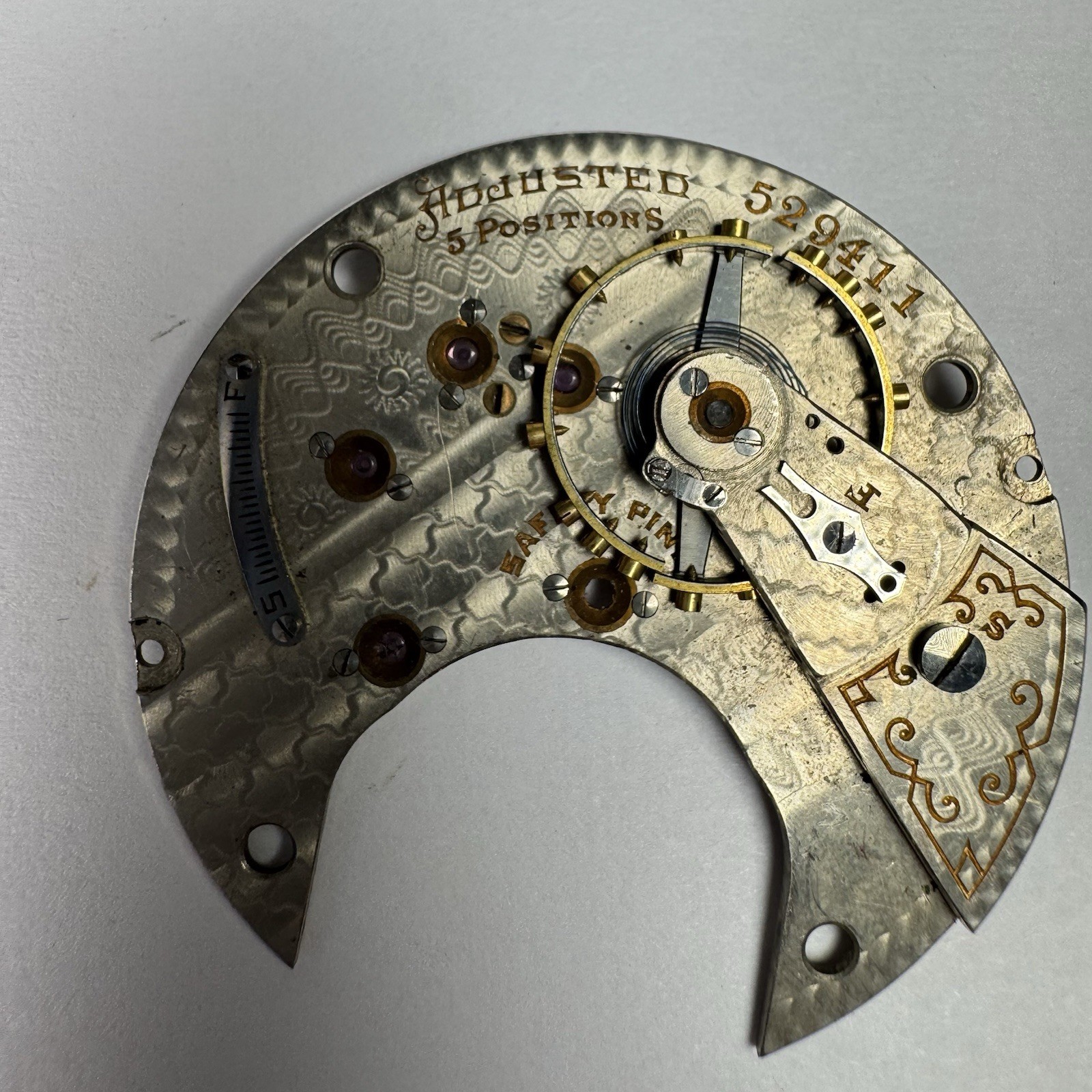 Hamilton Grade 940 18s 21J Pocket Watch Movement For Parts